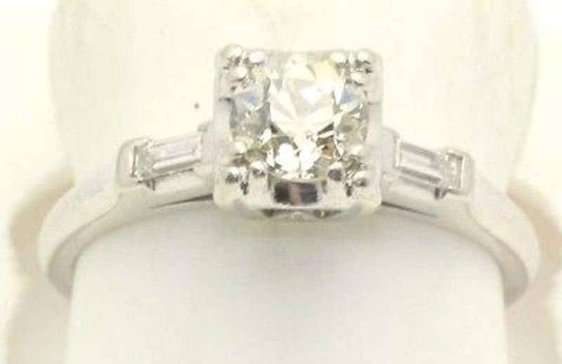 Diamant .60 Carat Old European Cut Verlobungsring Platin Art Deco Diamant .60 Carat Old European Cut Verlobungsring Platin Art Deco von DouglasJewelers