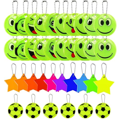 Doukesh Reflektor Anhänger Set,Sicherheits Reflektor Anhänger,Reflektoren Anhänger,Reflektoren Schlüsselanhänger,Reflektierende Anhänger Kinder für Schultasche Kleidung Rucksack Radfahren,40 Stücke von Doukesh
