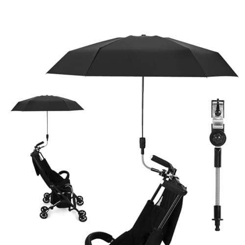 Sonnenschirm Kinderwagen UV Schutz 50+ Sonnenschirm Buggy 90CM Durchmesser Sonnensegel Kinderwagen mit Ständer kinderwagenschirm Universal Sonnenschirm für Kinderwagen & Buggy von Doukesh