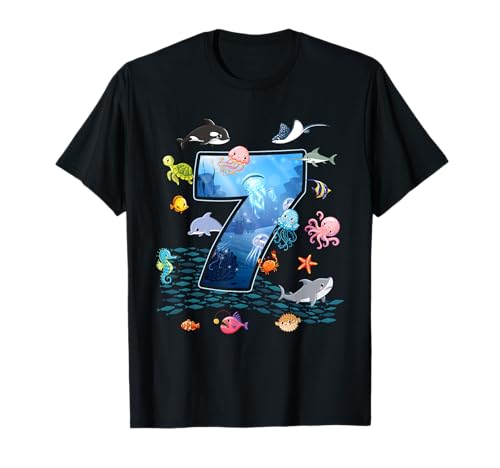 Aquarium zum 7. Geburtstag für Jungen und Mädchen T-Shirt von Douren91 Ocean Adorable