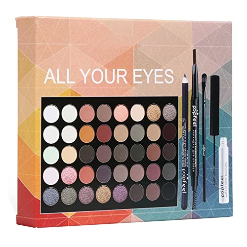 All-in-One-Make-up-Kit, Anfänger-Make-up-Starter-Kit, Lidschatten-Palette Mit 40 Farben, Mascara, Lidschattenpinsel, Eyeliner, Augenbrauen-Kombinationsgeschenke Für Make-up-Liebhaber von Dous