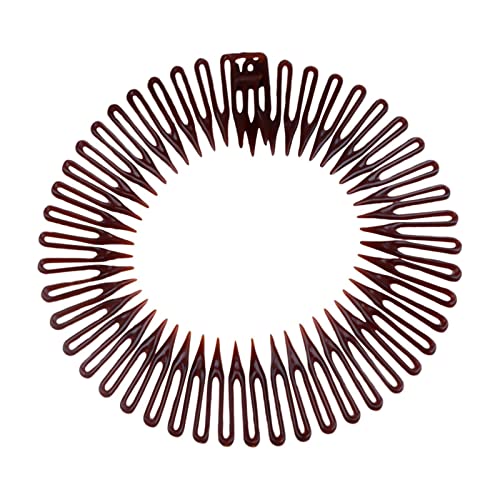 Dous Kreis Kamm Stirnband | Circle Comb Full Circular Tooth Headband Hair Wrap | Elastischer Federkopfbandkamm Haarschmuck für Frauen Mädchen von Dous