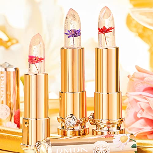 Transparent Change Color Lip Flower Jelly Lipstick Magische Temperatur Farbwechsel Lip Antihaftbecher Kein Verblassen Langanhaltender Wasserdichter Feuchtigkeitsspendender Lippenbalsam Für Die Lippen von Dous