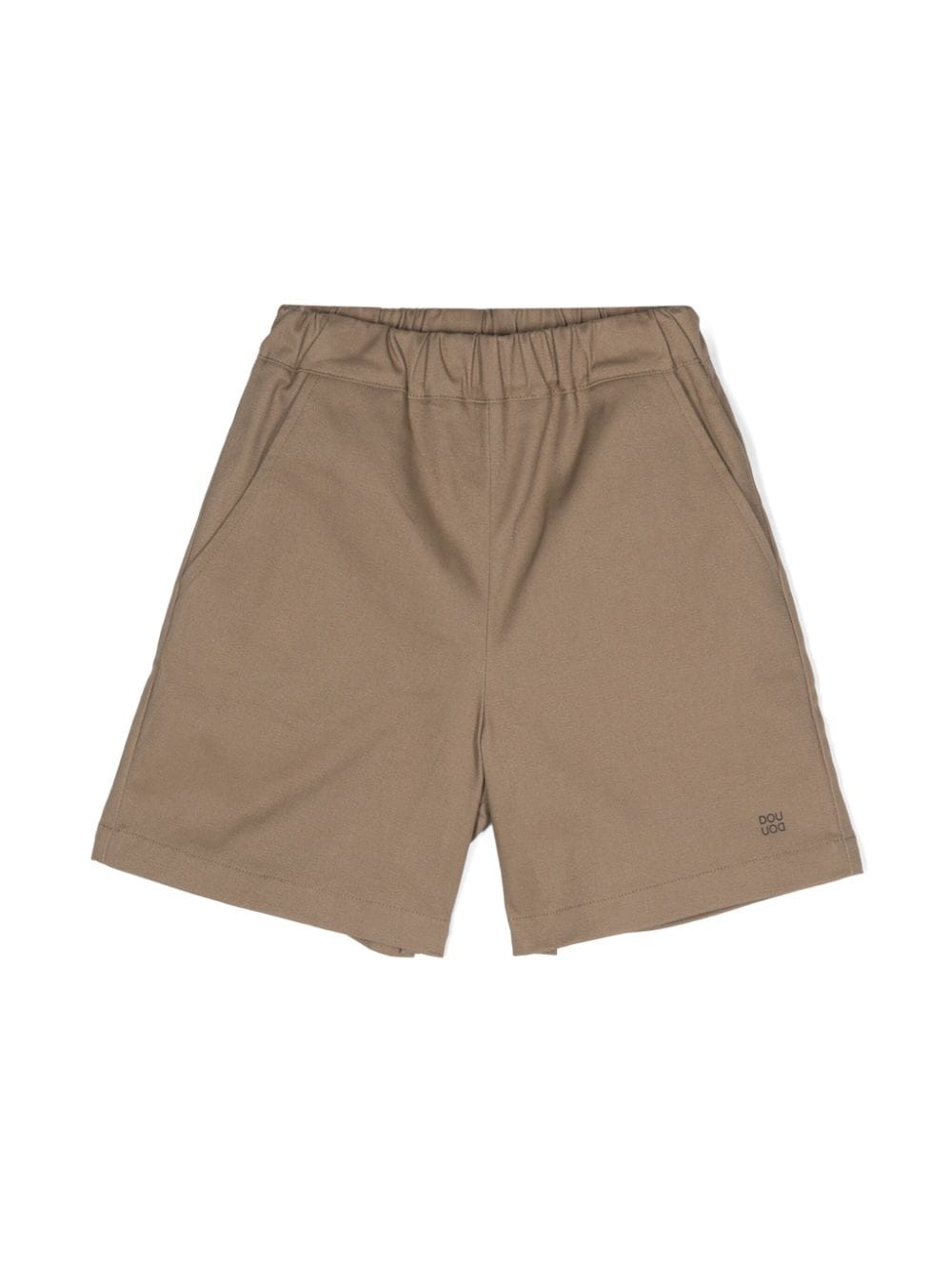 Douuod Kids Twill-Shorts mit Logo-Print - Braun von Douuod Kids