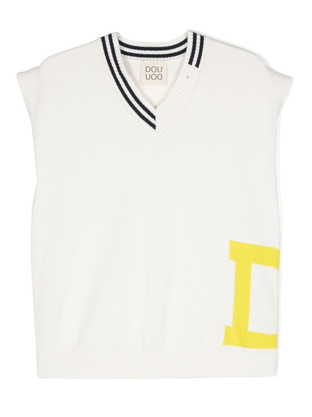 Douuod Kids intarsia-logo cotton vest - Nude von Douuod Kids