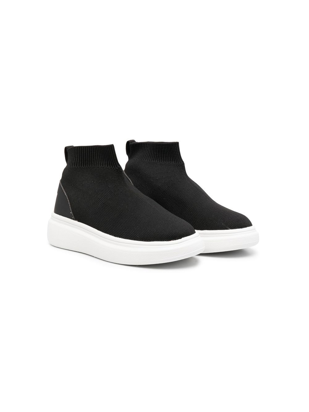 Douuod Kids Gewebte Sneaker-Boots - Schwarz von Douuod Kids