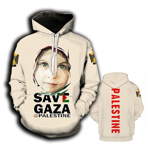 DouxiE Befreie Palästina, rette Gaza auf Arabisch, Friedenstaube, palästinensische Flagge, Widerstand gegen Männer, Frauen, Kinder, Pullover-Hoodie,2XL,#3 von DouxiE