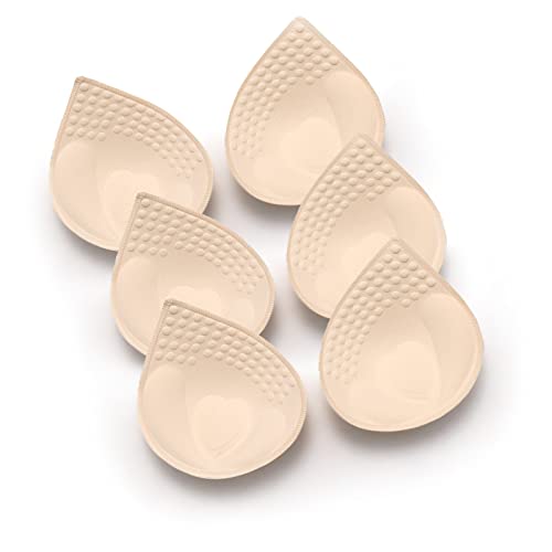 Douzi BH Pad Einsätze 3 Paar, BH Pads genäht gepolstert herausnehmbar für Sport-BH, Bikini, Unterwäsche Pad Einsätze-Beige-S von Douzi