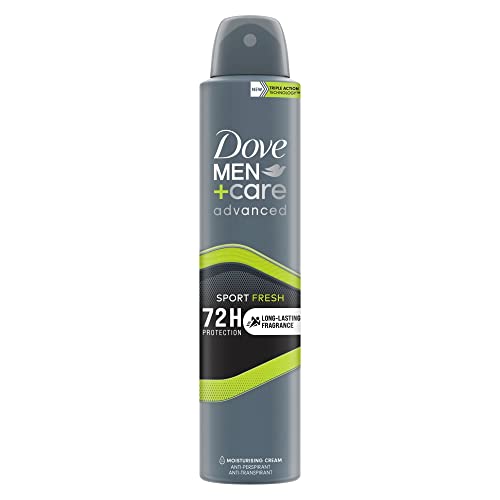Dove Men+Care Sport Fresh Deodorant für Männer mit lang anhaltendem Duft Anti-Transpirant Aerosol für 72h Schweiß- und Geruchsschutz 200ml von Dove Men + Care