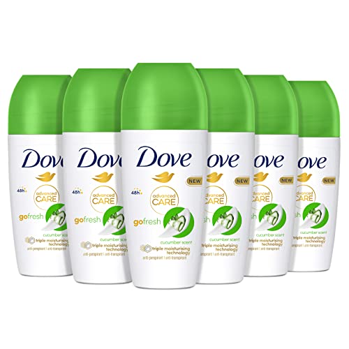 Dove, Deodorant Roll On Advanced Care Gurke und Grüntee, Deodorant Antitranspirant, sanfte Formel mit dreifacher feuchtigkeitsspendender Wirkung, Schutz bis zu 48 Stunden, Deodorant für Damen und von Dove