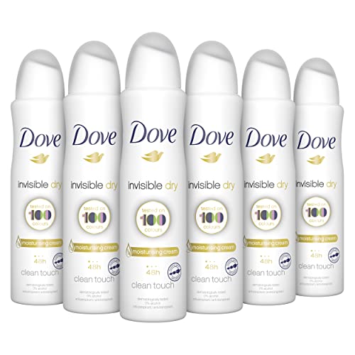 Dove, Invisible Dry Deodorant Spray mit Feuchtigkeitscreme und natürlichen Ölen, Antitranspirant, ohne Alkohol, keine Flecken, trockene Haut bis zu 48 Stunden, Deodorant für Damen und Herren, 6 Stück Dove, Invisible Dry Deodorant Spray mit Feuchtigkeitscreme und natürlichen Ölen, Antitranspirant, ohne Alkohol, keine Flecken, trockene Haut bis zu 48 Stunden, Deodorant für Damen und Herren, 6 Stück von Dove