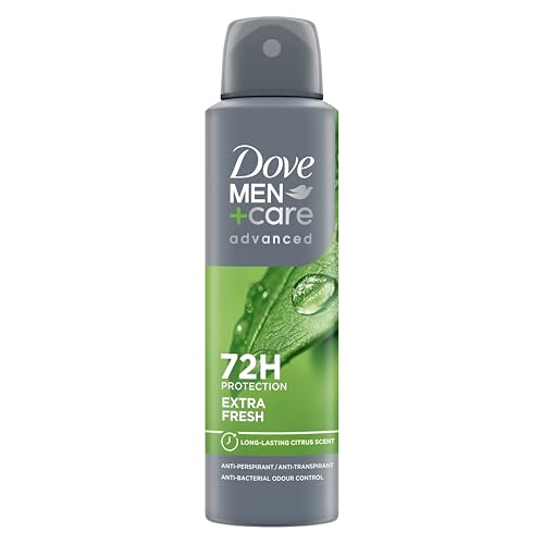 Dove Dove Men + Care Extra Fresh Spray Advanced Care Deodorant für Herren, mit 1/4 Feuchtigkeitscreme, feuchtigkeitsspendende und hautfreundliche Formel, Schutz bis zu 72 Stunden, 6 Stück à 150 ml von Dove