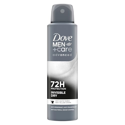 Dove Dove Men + Care Invisible Dry Spray Advanced Care Deodorant für Herren, mit 1/4 Feuchtigkeitscreme, feuchtigkeitsspendende und fleckenabweisende Formel, Schutz bis zu 72 Stunden, 6 Stück à 150 ml von Dove