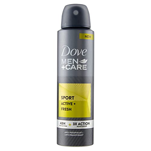 Dove Men+Care Deodorant Sport Active mit 1/4 Feuchtigkeitscreme für Herren, Antitranspirant, alkoholfrei, hilft, Reizungen zu reduzieren, bis zu 48 Stunden Schutz, 150 ml von Dove
