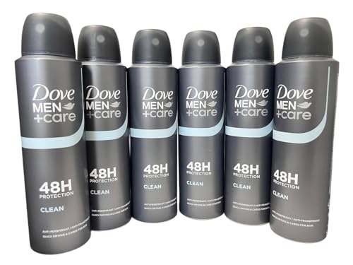 Dove Men+Care Classic mit ¼ Feuchtigkeitscreme Men Anti-Transpirant Deodorant Bodyspray für 48h Schutz vor Schweiß und Geruch, 150 ml, 6er Pack von Dove Men + Care