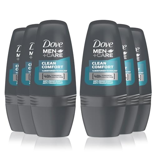 Dove Men Clean Comfort Deodorant Deo Roll-on 48h, 6 x 50ml von Dove