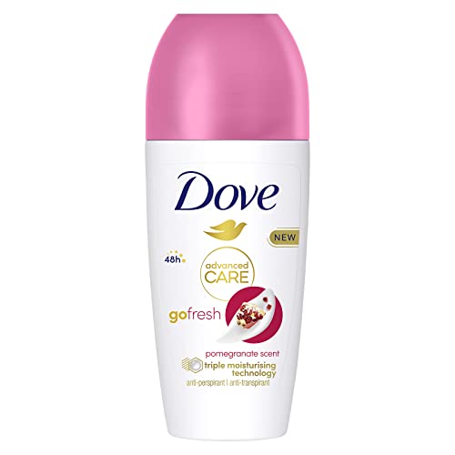 Dove Roll On Advanced Care Granatapfel, Deodorant, Antitranspirant, sanfte Formel mit dreifacher Feuchtigkeitsspendend, Schutz für bis zu 48 Stunden, Deodorant für Herren und Damen, 50 ml von Dove