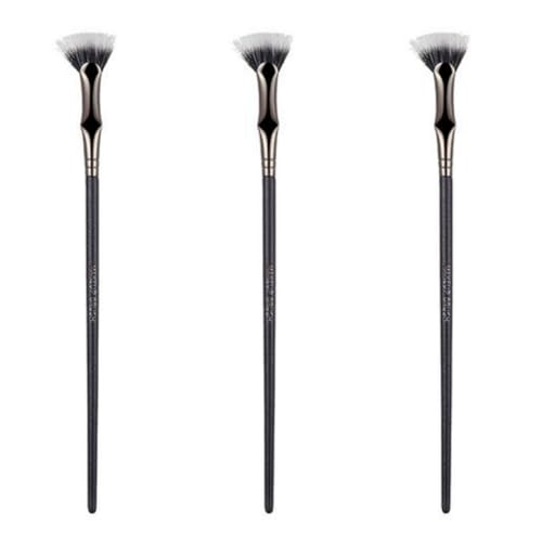 3 stück Easy Fan Lashes Makeup Brushes, Lash Separator Wimpernbürste Maskenpinsel, Tube Mascara Fan Brush for Lashes, Fächerpinsel Kosmetik Wimperntrenner Kamm, Augenbrauenstift Wimpern Pinsel von Dovxk