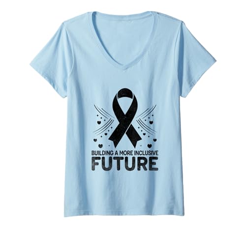 Damen Aufbau eines inklusiveren zukünftigen Down-Syndrom-Bewusstseins T-Shirt mit V-Ausschnitt Damen Aufbau eines inklusiveren zukünftigen Down-Syndrom-Bewusstseins T-Shirt mit V-Ausschnitt von Down Syndrome Awareness Support Trisomy 21 GIFT