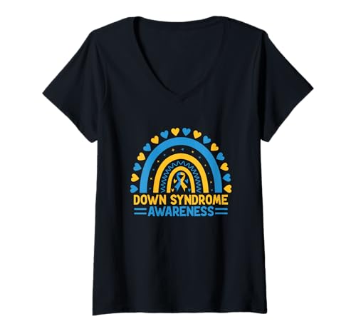 Damen Down-Syndrom Awareness Down Syndrome Awareness Monat T-Shirt mit V-Ausschnitt Damen Down-Syndrom Awareness Down Syndrome Awareness Monat T-Shirt mit V-Ausschnitt von Down Syndrome Awareness Support Trisomy 21 GIFT