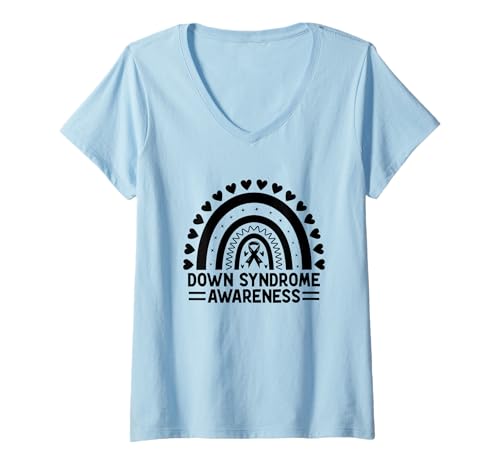 Damen Down-Syndrom Awareness Down Syndrome Awareness Monat T-Shirt mit V-Ausschnitt Damen Down-Syndrom Awareness Down Syndrome Awareness Monat T-Shirt mit V-Ausschnitt von Down Syndrome Awareness Support Trisomy 21 GIFT