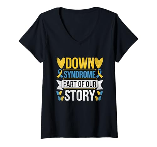Damen Down-Syndrom Teil unserer Geschichte Down Syndrome Awareness T-Shirt mit V-Ausschnitt Damen Down-Syndrom Teil unserer Geschichte Down Syndrome Awareness T-Shirt mit V-Ausschnitt von Down Syndrome Awareness Support Trisomy 21 GIFT