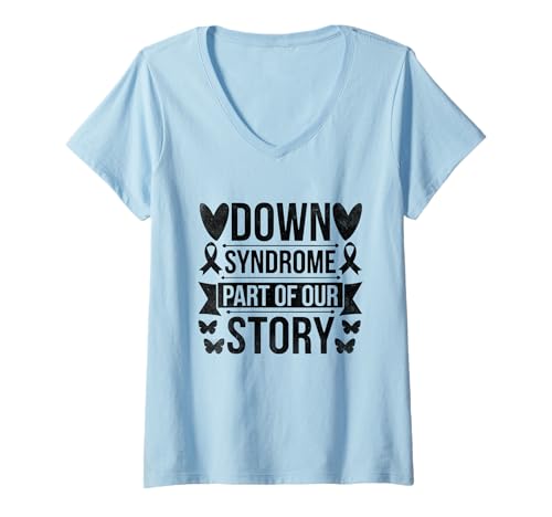 Damen Down-Syndrom Teil unserer Geschichte Down Syndrome Awareness T-Shirt mit V-Ausschnitt Damen Down-Syndrom Teil unserer Geschichte Down Syndrome Awareness T-Shirt mit V-Ausschnitt von Down Syndrome Awareness Support Trisomy 21 GIFT