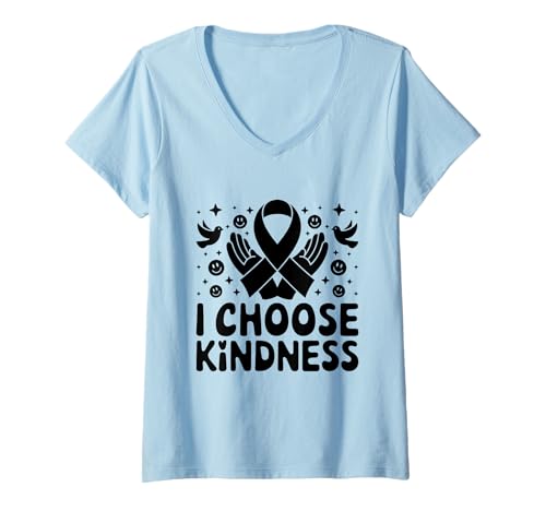 Damen Ich wähle Kindness Down Syndrome Awareness Month Support T-Shirt mit V-Ausschnitt Damen Ich wähle Kindness Down Syndrome Awareness Month Support T-Shirt mit V-Ausschnitt von Down Syndrome Awareness Support Trisomy 21 GIFT