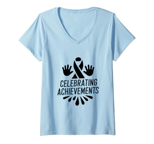 Damen Wir feiern Erfolge im Monat der Sensibilisierung für das Down-Syndrom T-Shirt mit V-Ausschnitt Damen Wir feiern Erfolge im Monat der Sensibilisierung für das Down-Syndrom T-Shirt mit V-Ausschnitt von Down Syndrome Awareness Support Trisomy 21 GIFT