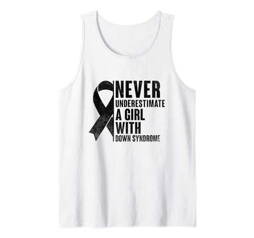 Unterschätzen Sie niemals ein Mädchen mit Down-Syndrom Bewusstsein Tank Top von Down Syndrome Awareness Support Trisomy 21 GIFT