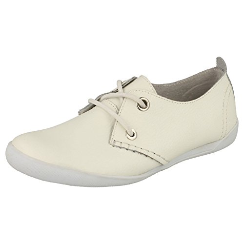 Down To Earth Flache Damen-Schnürschuhe, weiß, 38 EU von Down to Earth