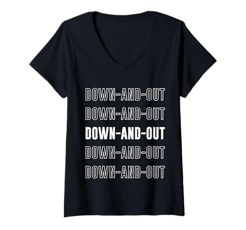 Damen Runter und heraus T-Shirt mit V-Ausschnitt Damen Runter und heraus T-Shirt mit V-Ausschnitt von Down-and-out Apparel