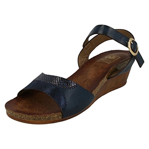 Down To Earth Damen Pantoletten mit mittelhohem Keilabsatz, dunkelblau, 39 EU von Down to Earth