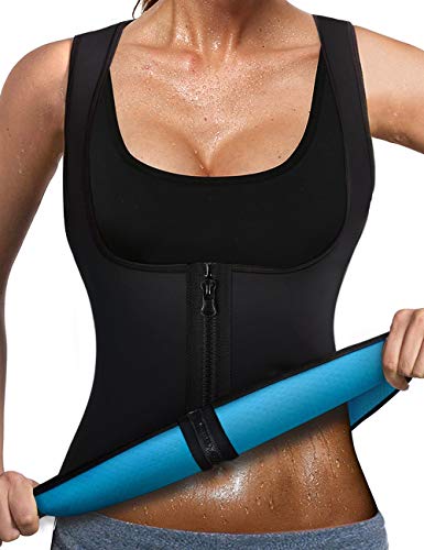 DownLTL Damen Sauna Effekt Anzug Neopren Shirt Sport Top Fiteness Taille Waist Trainer Workout für Korsett Heiße Body Shaper von DownLTL