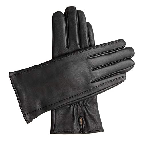 Downholme – Klassische Lederhandschuhe mit Innenfutter aus Kaschmir – für Damen (Schwarz, XL) von Downholme