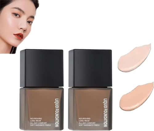 Creamy Hydrating Liquid Foundation, Naturel Coverage Long Lasting, Long Wear Moisturizing Oil Control Liquid Foundation, Full Coverage Foundation, For All Skin Types (mixed 2pcs) von Doxenem