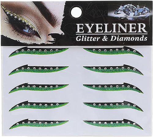 Crystal Crease Eyeliner Sticker Bling,Crystal Eyeliner Sticker,Glitter Eyeliner Sticker Instant Self Adhesive Eye Line Strip Reusable Eyeshadow Stickers,Eyeliner Sticker Waterproof Sticker (A) von Doxenem