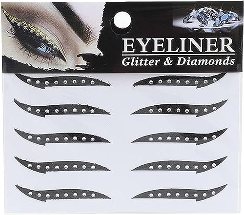 Crystal Crease Eyeliner Sticker Bling,Crystal Eyeliner Sticker,Glitter Eyeliner Sticker Instant Self Adhesive Eye Line Strip Reusable Eyeshadow Stickers,Eyeliner Sticker Waterproof Sticker (C) von Doxenem