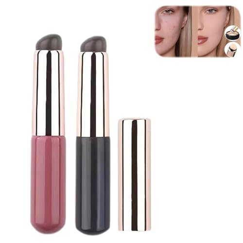 Homezo Silicone Makeup Brush, Silicone Lip Brush, Multifunctional Concealer Makeup Brush, Achieving A Natura And Even Skin Tone By Blending The Concealer Effortlessly (black-2pcs) von Doxenem