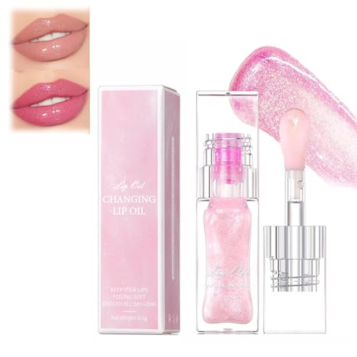 Magic Color Changing Lip Oil V2, Magic Color Changing Lip Gloss, Hydrating Lip Gloss Lip Balm Transparent Lip Care, Waterproof & Long Lasting Glossy Lip Gloss for All Skin Types (3pcs) von Doxenem