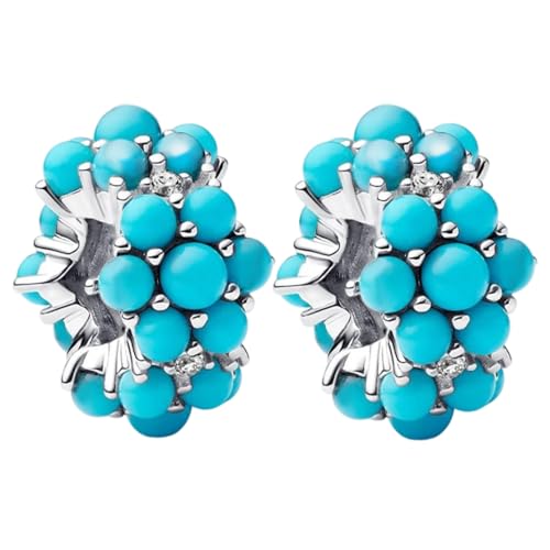 Doyafer 925 Sterling Silber Clips Charms Sicherheitskette Set Silikon Spacer Perlen Stpper Charms für Armbänder Frauen Freunde Geschenk (C-Blue Coral Beads Set 2 Stück/Packung) von Doyafer