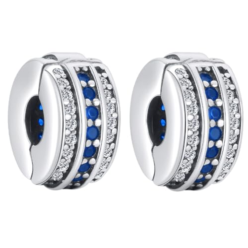 Doyafer 925 Sterling Silber Charms Clips Set Biue 5a Zirkon Armband Perlen Clip 2 pro Packung Doyafer 925 Sterling Silber Charms Clips Set Biue 5a Zirkon Armband Perlen Clip 2 pro Packung von Doyafer