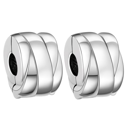 Doyafer 925 Sterling Silber Charms Clips Set Polieren Satin Band Perlen Clips Fit Frauen Armbänder 2 pro Packung Doyafer 925 Sterling Silber Charms Clips Set Polieren Satin Band Perlen Clips Fit Frauen Armbänder 2 pro Packung von Doyafer