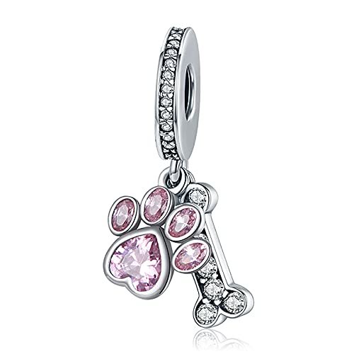 Doyafer 925 Sterling Silber Tier Anhänger Charm Anhänger Charms Set Hundepfote Knochen für Frauen-Armband-Halskette Geschenk von Doyafer