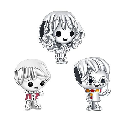 Doyafer 925 Sterling Silber kleiner Junge kleines Mädchen Charms, Frauen-Armband Perlen 3 Stück Set, kompatibel mit europäischen Armbänder und Halsketten der Frauen von Doyafer