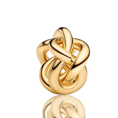 Doyafer Infinite Symbol goldener Knoten 925 Sterling Silber Anhänger Fit Damen Halskette Anhänger Geburtstag Schmuck Geschenk von Doyafer