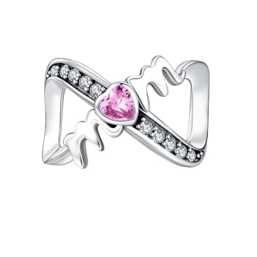 Doyafer Mom Charm 5A Zirkon Anhänger 925 Sterling Silber Charms kompatibel mit Damen Armbänder Halsketten Mutter Schmuck Geschenk von Doyafer