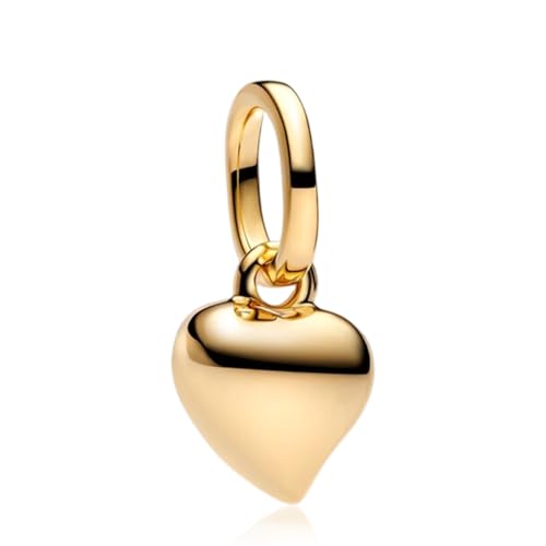 Doyafer goldene Liebe Anhänger 925 Sterling Silber Charme kompatibel mit Damen Armband Halskette Anhänger Geschenk für Freunde Familie von Doyafer
