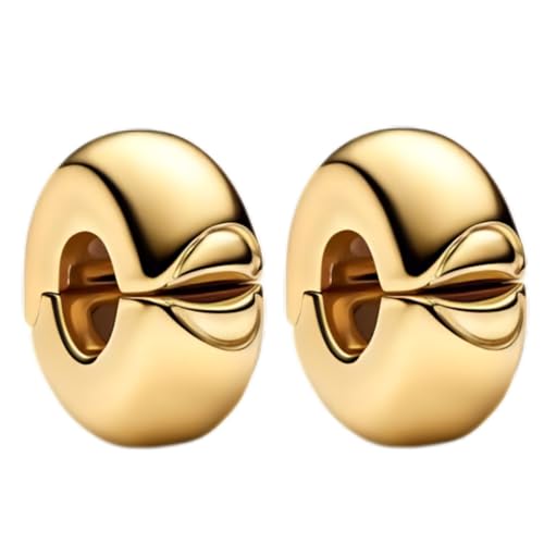 Doyafer goldene Lippe Positionierung Schnalle 925 Sterling Silber Fit Damen Halskette Armband Geburtstag Feiertag Schmuck Geschenk für Freunde Familie 2 pro Packung von Doyafer