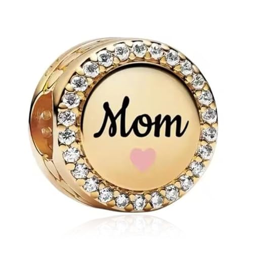 Doyafer goldene Mutter rund Charme 925 Sterling Silber Anhänger Fit Damen Halskette Armband Geburtstag Feiertag Schmuck Geschenk für Mutter Geschenk von Doyafer